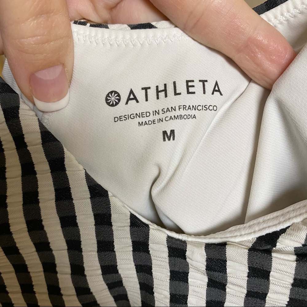 Athleta Seersucker V-Neck One Piece Swimsuit - Picture 5 of 6